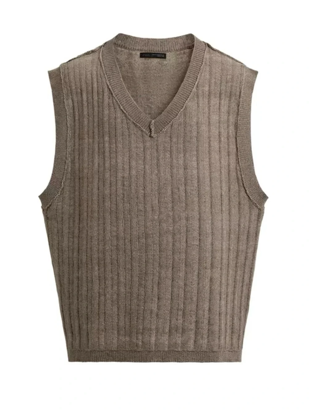 ZARA NWT REVERSIBLE SAND  INSIDE OUT EFFECT KNITTED VEST L/XL